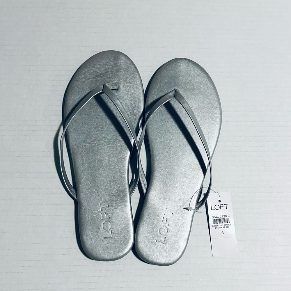 NWT LOFT Women’s Silver Strappy Sandals